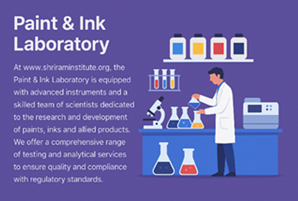 Paint & Ink Laboratory with color testing and analysis equipment